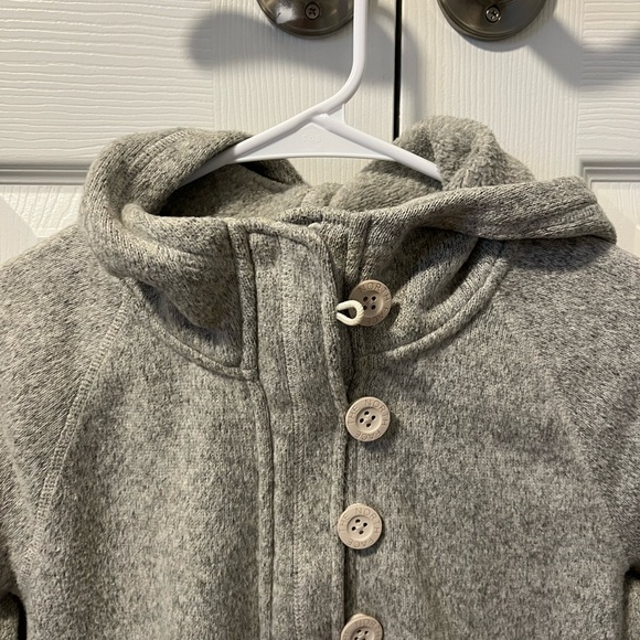 The North Face Button‑Front Fleece Pullover Hoodie Heather Gray, Sz M EUC - Picture 5 of 8